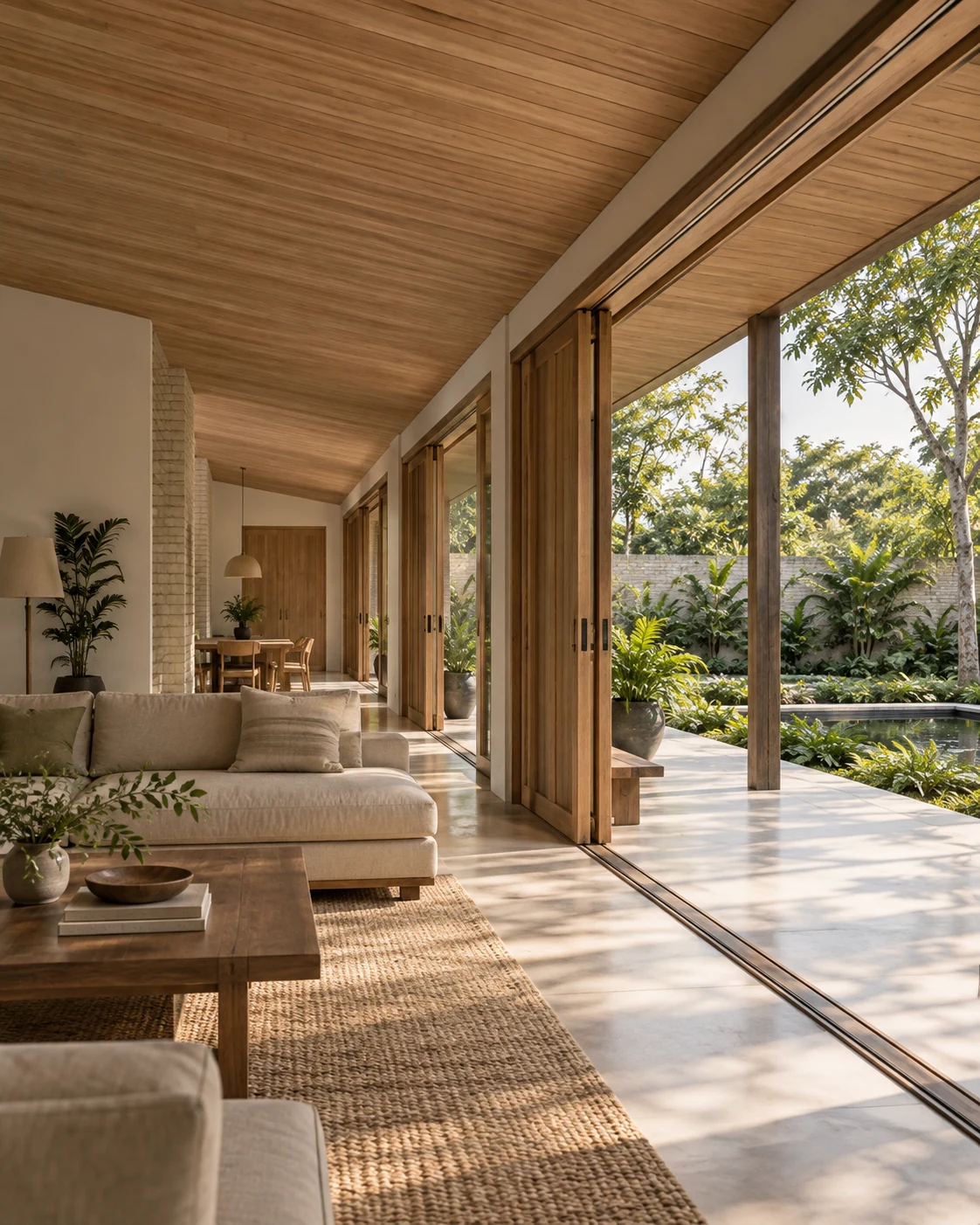 Living space opening toward the terrace.