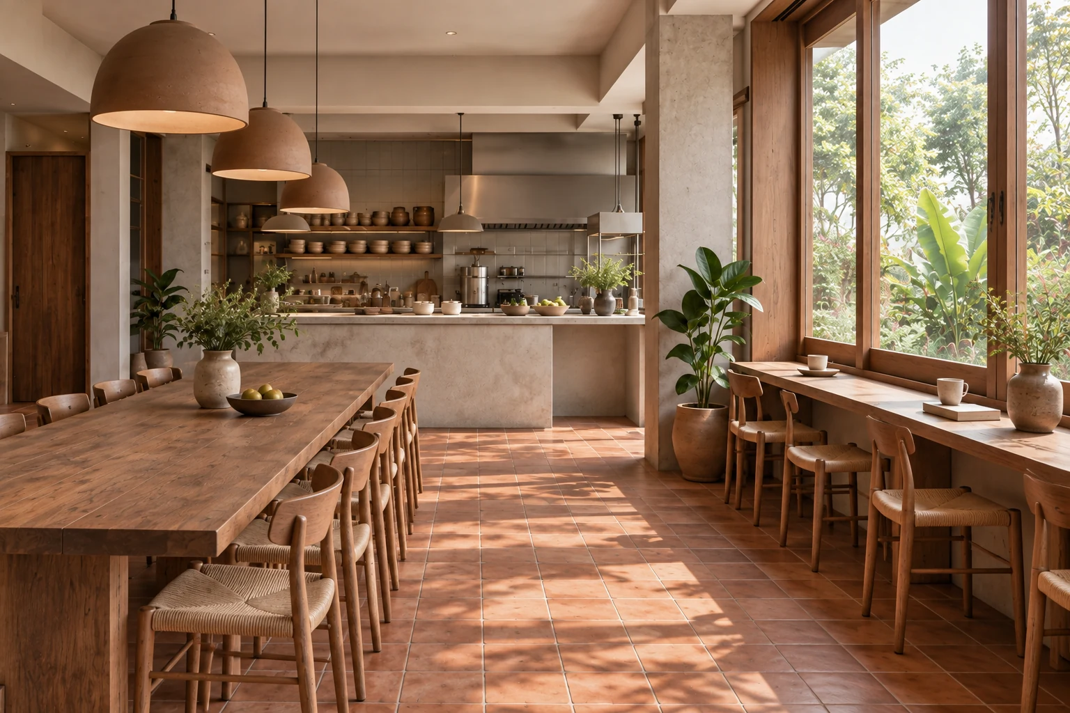 Window-edge seating within the same room.